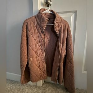 salmon quilted jacket